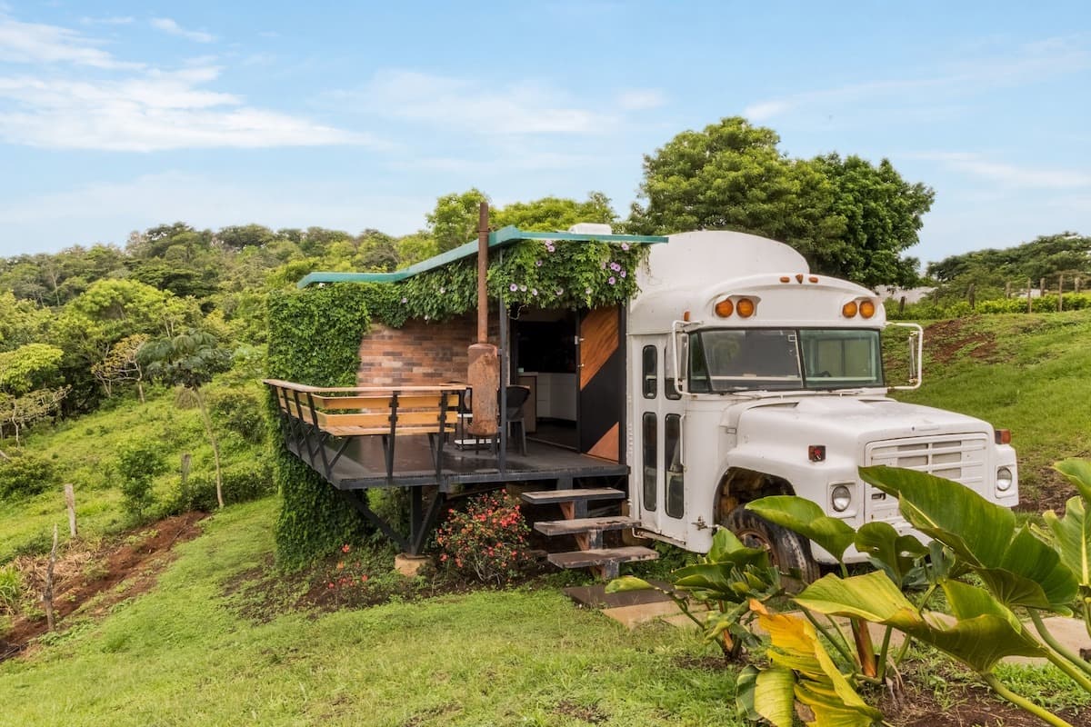 Bus 1 on the hillside with its deck